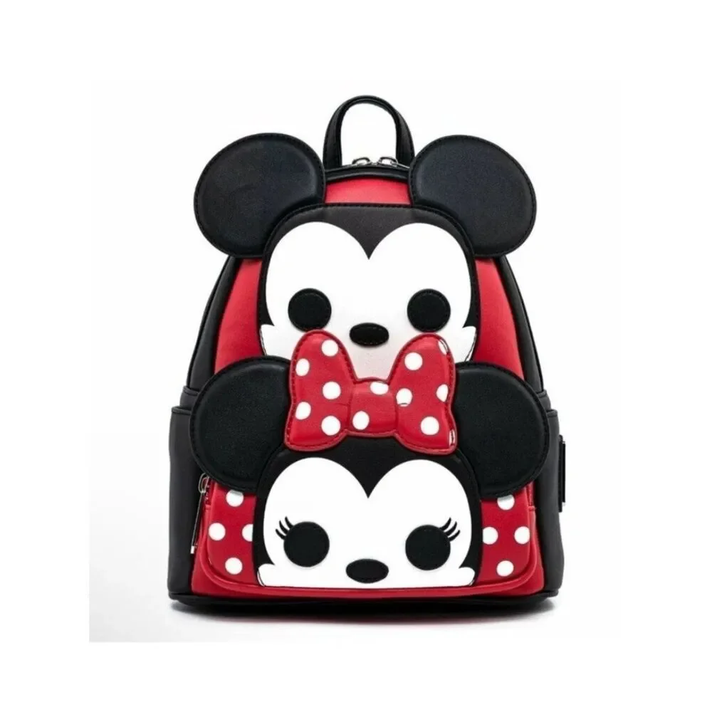 Loungefly Funko Pop! Mickey & Minnie Mouse Cosplay Mini Backpack Pop Black Red